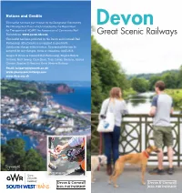 Great Scenic Railways This Leaflet Has Been Produced by the Devon and Cornwall Rail Partnership