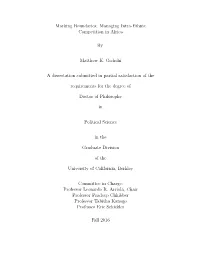 Managing Intra-Ethnic Competition in Africa by Matthew K. Gichohi A