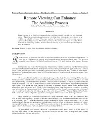 Remote Viewing Can Enhance the Auditing Process Stephen L