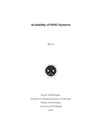 Scalability of RAID Systems