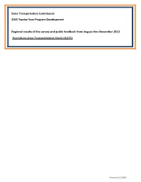 State Transportation Commission 2015 Twelve Year Program Development