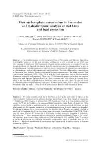 View on Bryophyte Conservation in Peninsular and Balearic Spain: Analysis of Red Lists and Legal Protection