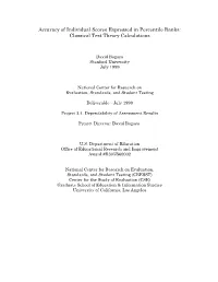 Accuracy of Individual Scores Expressed in Percentile Ranks: Classical Test Theory Calculations