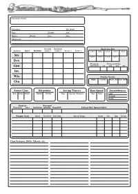 Character Sheet