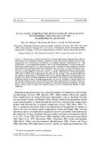 Evaluating Temperature Regulation by Field-Active Ectotherms: the Fallacy of the Inappropriate Question