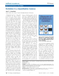Evolution Is a Quantitative Science