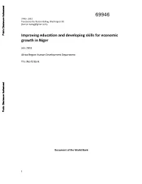 Improving Education and Developing Skills for Economic Growth in Niger