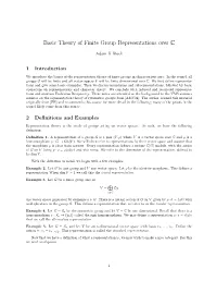Introduction to the Representation Theory of Finite Groups
