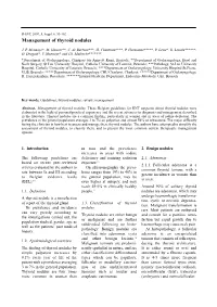 Management of Thyroid Nodules