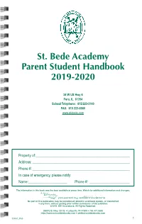 St. Bede Academy Parent Student Handbook 2019-2020