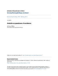 Aristotle on Paradoxes of Accidence
