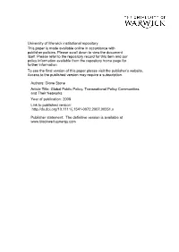 Global Public Policy and Transnational Policy Communities