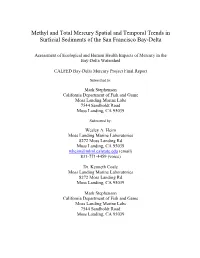 Methyl and Total Mercury Spatial and Temporal Trends in Surficial Sediments of the San Francisco Bay-Delta