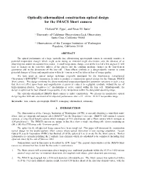 Optically-Athermalized Construction Optical Design for the IMACS Short Camera