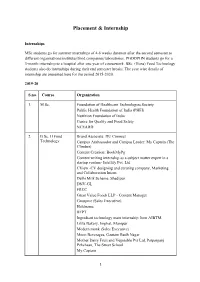 Placement & Internship