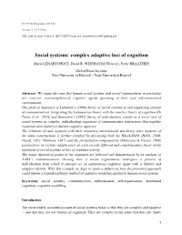 Social Systems: Complex Adaptive Loci of Cognition