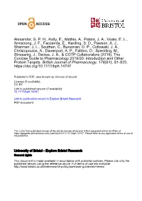 The Concise Guide to Pharmacology 2019/20: Introduction and Other Protein Targets