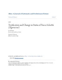 Typification and Change in Status of Yucca Schottii (Agavaceae) Lee W