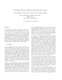 A Nominal Theory of Objects with Dependent Types
