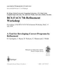 BCS-FACS 7Th Refinement Workshop