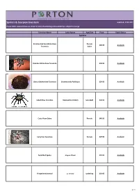 Spiders & Scorpion Livestock