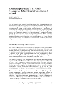 Confessional Reflexivity As Introspection and Avowal