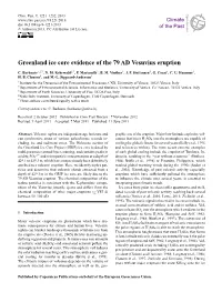 Greenland Ice Core Evidence of the 79 AD Vesuvius Eruption Open Access Geoscientific Geoscientific Open Access 1,2,* 2,* 3 4 4 1 4 C