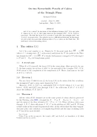 On Two Remarkable Pencils of Cubics of the Triangle Plane 1 the Cubics C(K)