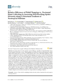 Relative Efficiency of Pitfall Trapping Vs. Nocturnal Hand Collecting In