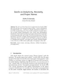 Searle on Analyticity, Necessity, and Proper Names