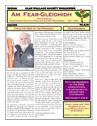 Spring 2008 VOL 42, NO 1 from the Desk of the President New Members