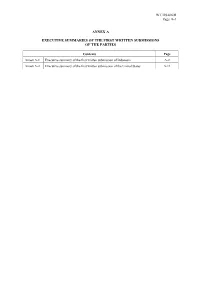 WT/DS406/R Page A-1 ANNEX a EXECUTIVE SUMMARIES of THE