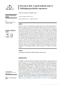 Day Trip to Hell: a Mixed Methods Study of Challenging Psychedelic Experiences