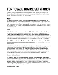 FORT OSAGE NOVICE SET (FONS) Questions Edited by Joshua Malecki