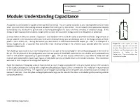 Module: Understanding Capacitance