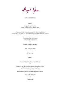 Sample Dinner Menus Menu 1 Haggis, Neeps