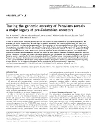Tracing the Genomic Ancestry of Peruvians Reveals a Major Legacy of Pre-Columbian Ancestors