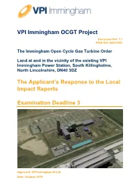 VPI Immingham OCGT Project the Applicant's Response to the Local