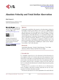 Absolute Velocity and Total Stellar Aberration