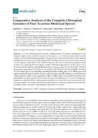 Comparative Analysis of the Complete Chloroplast Genomes of Four Aconitum Medicinal Species