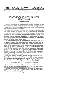 Components of Proof in Legal Proceedings Hubert W