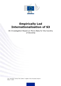 Empirically Led Internationalisation of S3 an Investigation Based on Micro-Data for the Country of Slovenia