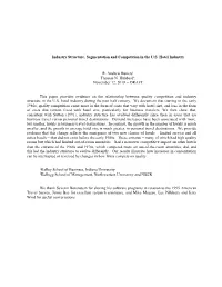 Industry Structure, Segmentation and Competition in the U.S. Hotel Industry