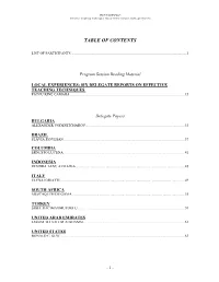 Table of Contents