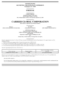 CARRIER GLOBAL CORPORATION (Exact Name of Registrant As Specified in Its Charter)