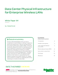 Data Center Physical Infrastructure for Enterprise Wireless Lans
