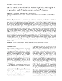 Effects of Inter-Fire Intervals on the Reproductive Output of Resprouters