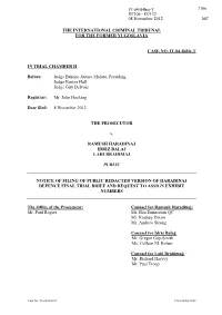 Final Brief on Behalf of Ramush Haradinaj for the Partial Retrial