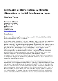 Strategies of Dissociation: a Mimetic Dimension to Social Problems in Japan
