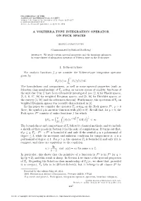 A Volterra-Type Integration Operator on Fock Spaces